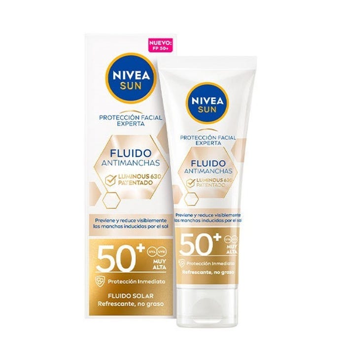 NIVEA
Luminous 630 Fluido Anti-Manchas SPF50 | 40ML
Protector solar anti-manchas para rostro